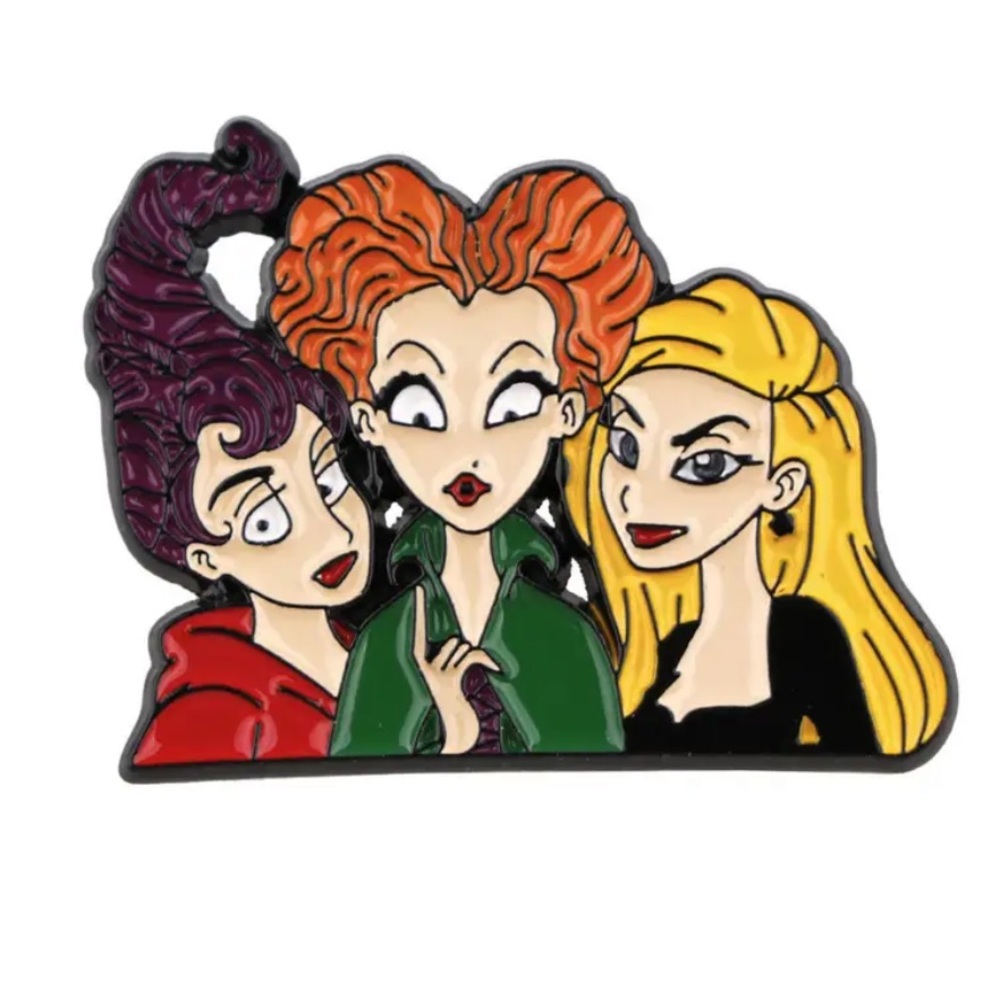 1 LEFT‼️ Hocus Pocus Enamel Pin Large Witches Brooch Halloween Movie Fan Gift